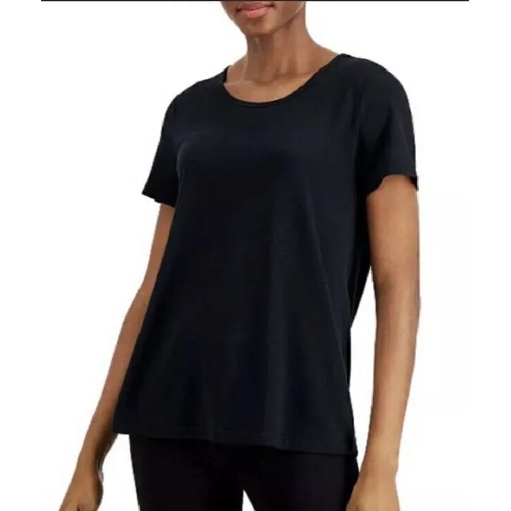 ID Ideology Black Active Mesh Back T-Shirt Women's Extra Small NWT